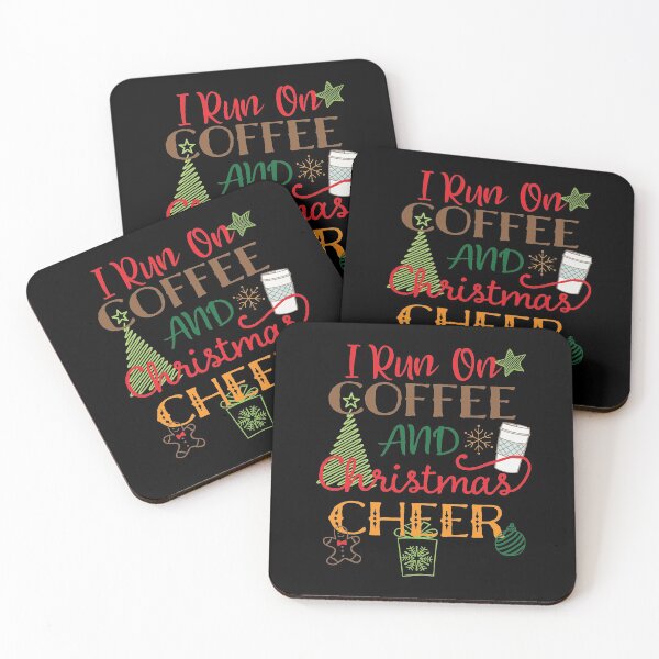 Item preview, I Run On Coffee and Christmas Cheer Funny Holiday Graphic design designed and sold by tronictees.