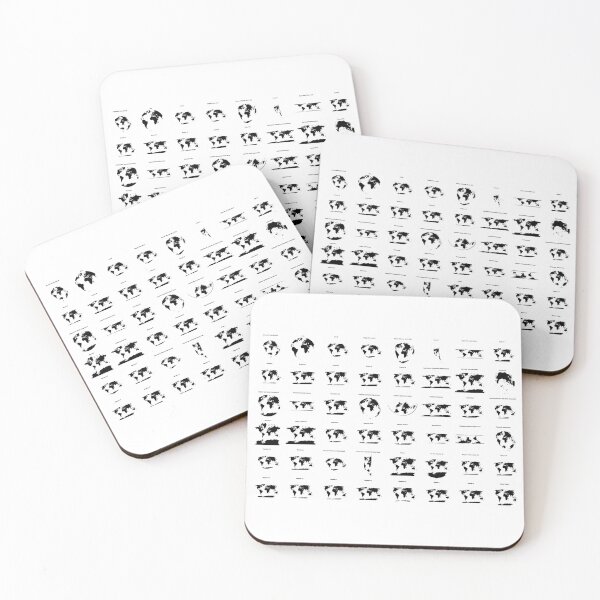 Item preview, Grid of World Land Area Maps in 48 Projections with Graticule designed and sold by ramiro.
