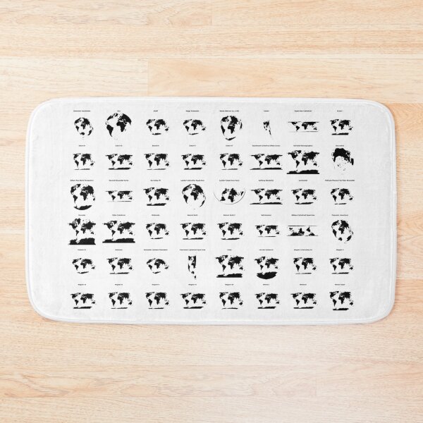Item preview, Grid of World Land Area Maps in 48 Projections with Graticule designed and sold by ramiro.
