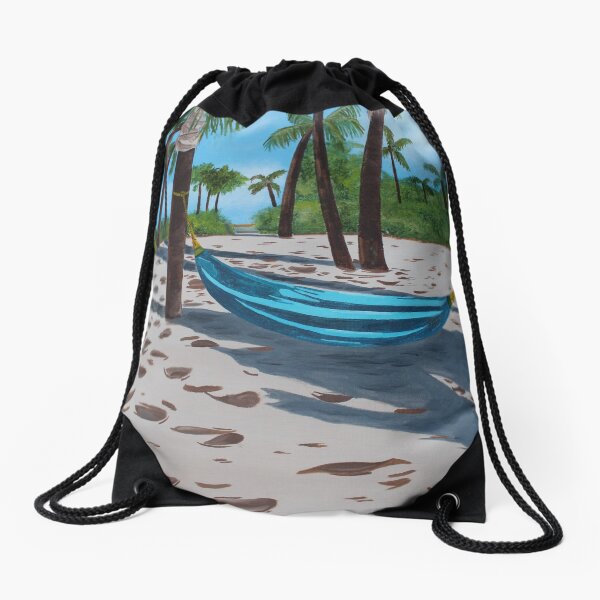 Lazy Beach Day Drawstring Bag