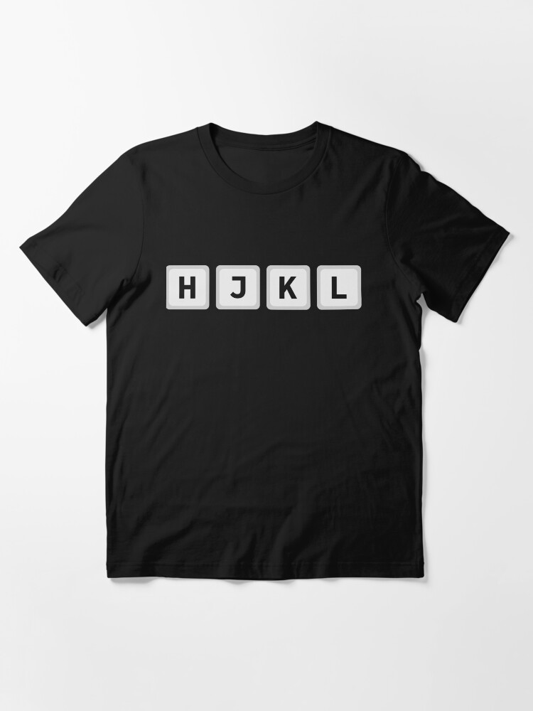 Alternate view of Keyboard Keys HJKL - Vi/Vim Hacker Design Grey on Dark Essential T-Shirt