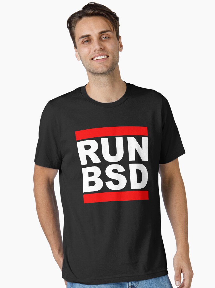 Thumbnail 1 of 7, Essential T-Shirt, RUN BSD - Cool White/Red Design for Unix Hackers & Sysadmins designed and sold by ramiro.