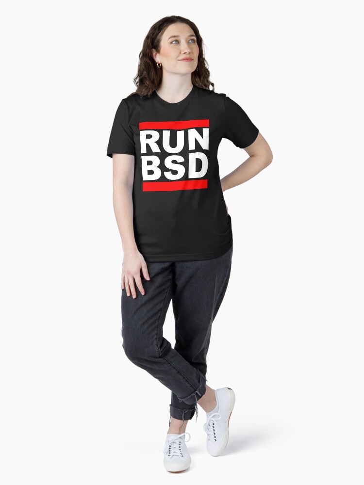 Thumbnail 4 of 7, Essential T-Shirt, RUN BSD - Cool White/Red Design for Unix Hackers & Sysadmins designed and sold by ramiro.