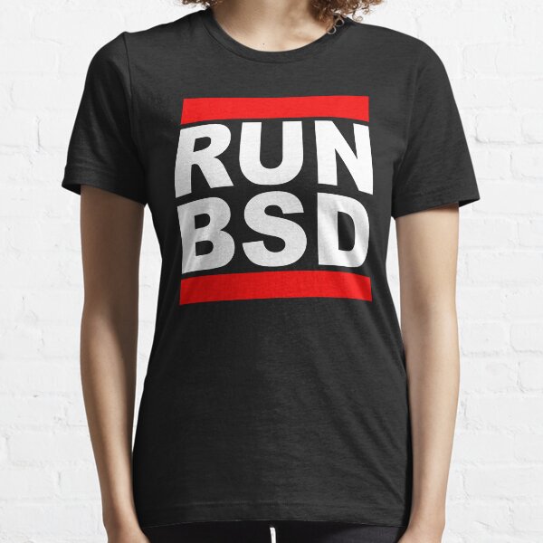RUN BSD - Cool White/Red Design for Unix Hackers & Sysadmins Essential T-Shirt