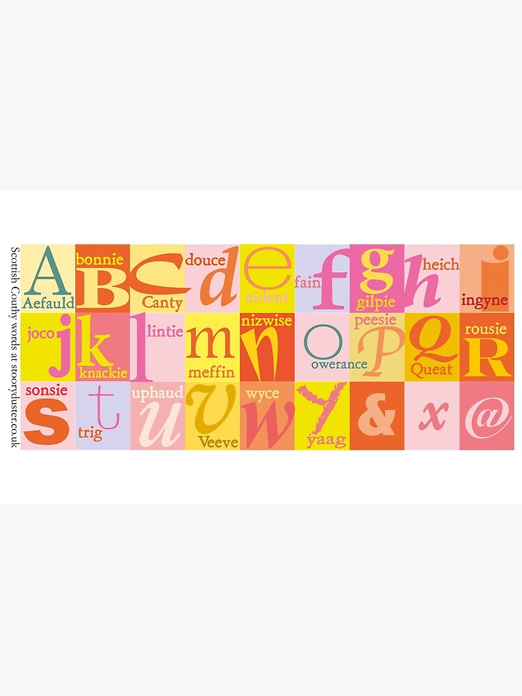 Scottish Couthie Word Alphabet - nice words. by Stooryduster
