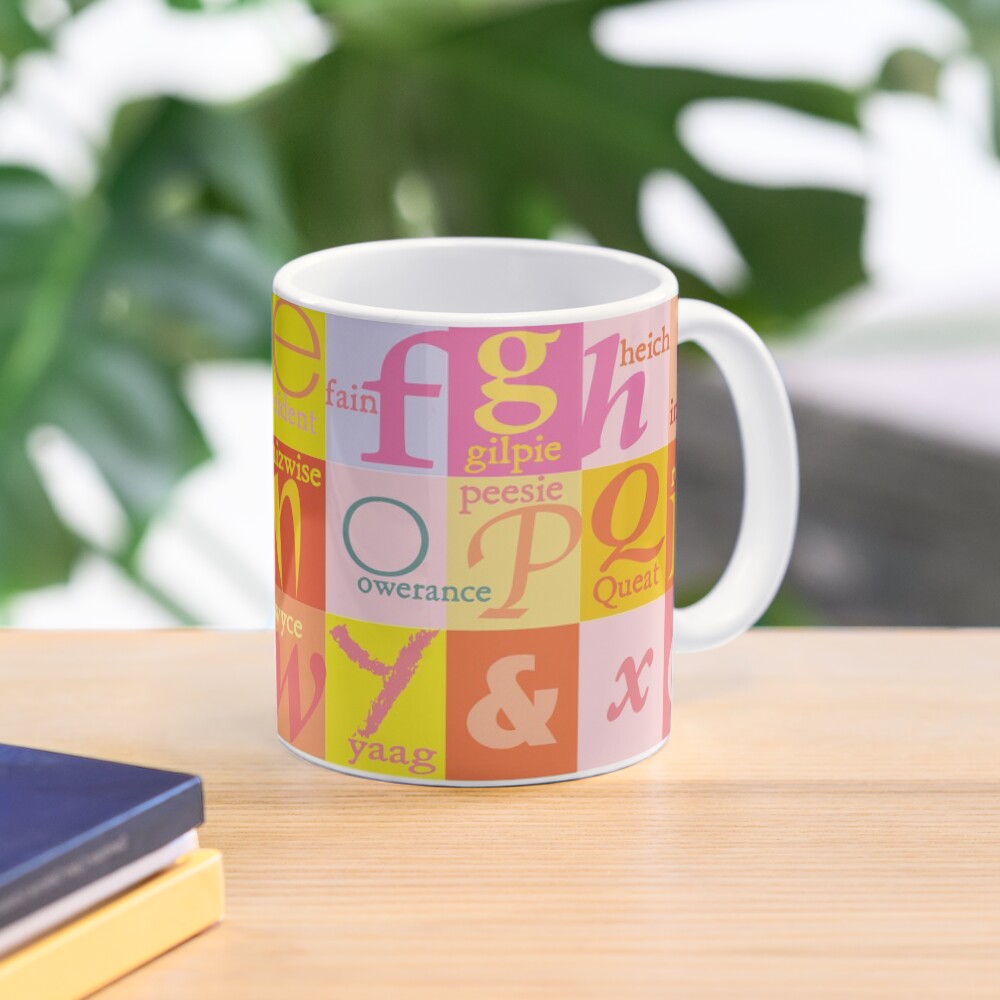 Scottish Couthie Word Alphabet - nice words. Mug