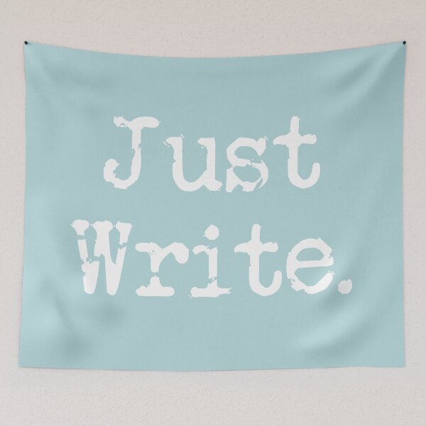 Item preview, Just Write. Vertical White Type Sea Green designed and sold by TeaRoseWriter.