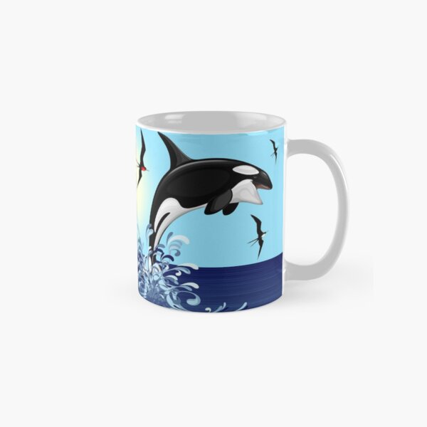 Orca Killer Whale jumping out the Ocean Classic Mug