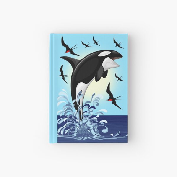 Orca Killer Whale jumping out the Ocean Hardcover Journal