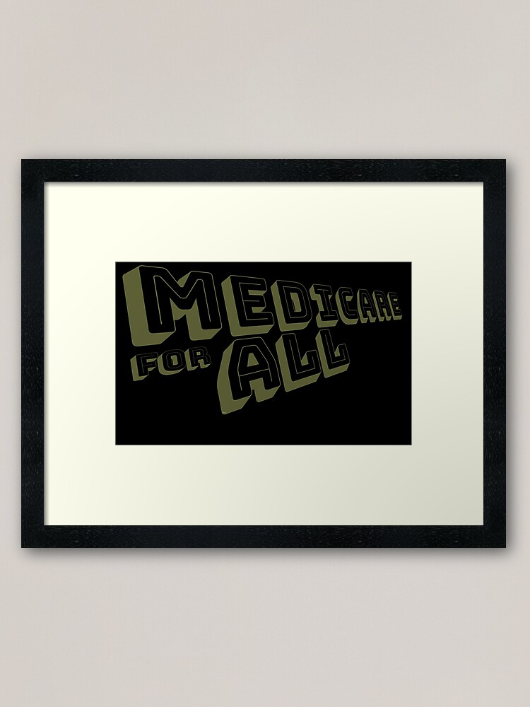 Alternate view of Medicare for All - Yellow Bungee Text Framed Art Print