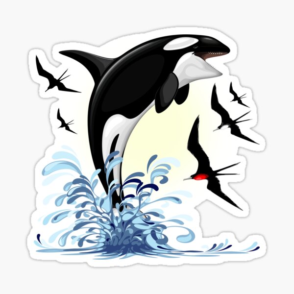 Orca Killer Whale jumping out the Ocean Sticker