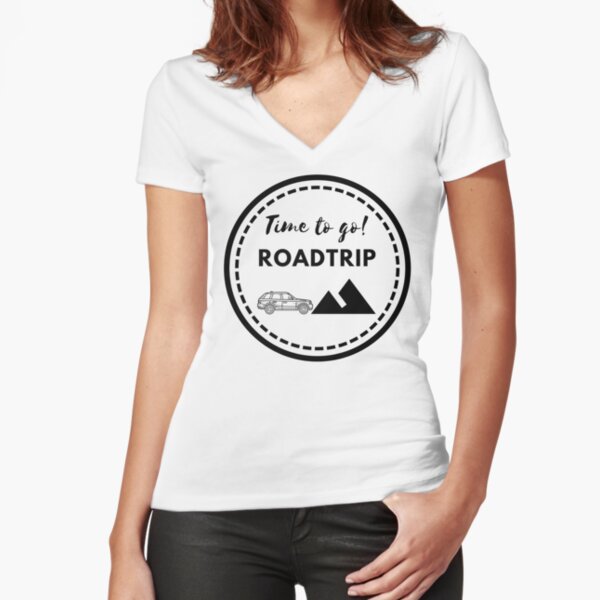 Tiempo de viajar Camiseta entallada de cuello en V