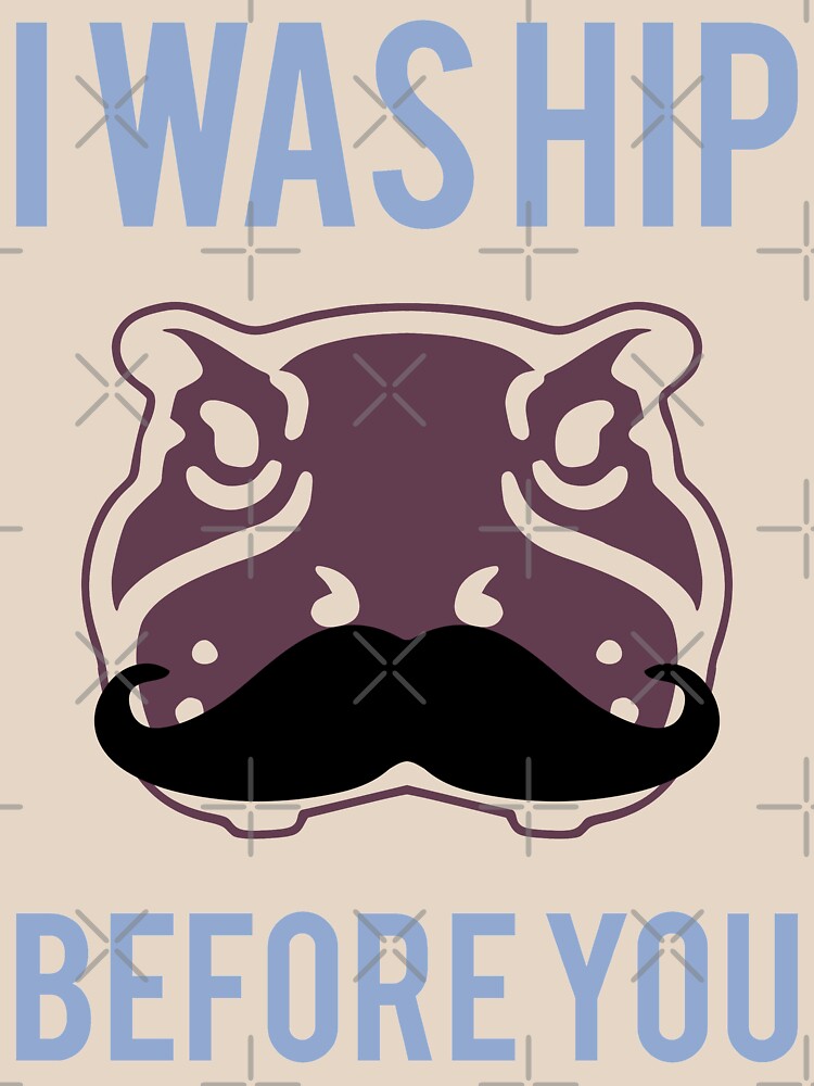 I was hip before you - Hipster Hippo with Moustache by ramiro