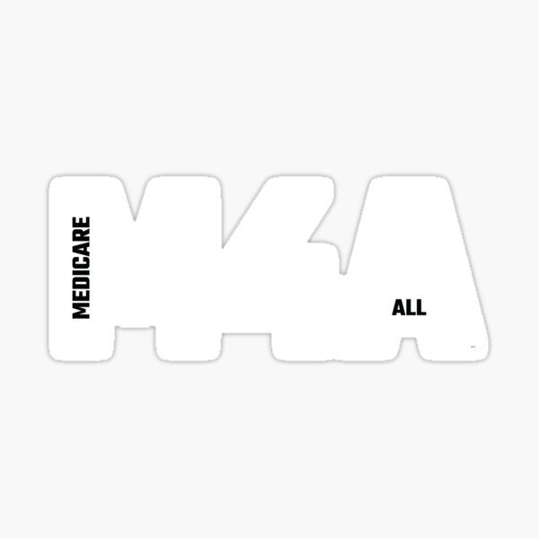 Item preview, M4A (Medicare for All) White Acronym with Black Text designed and sold by William Pate.
