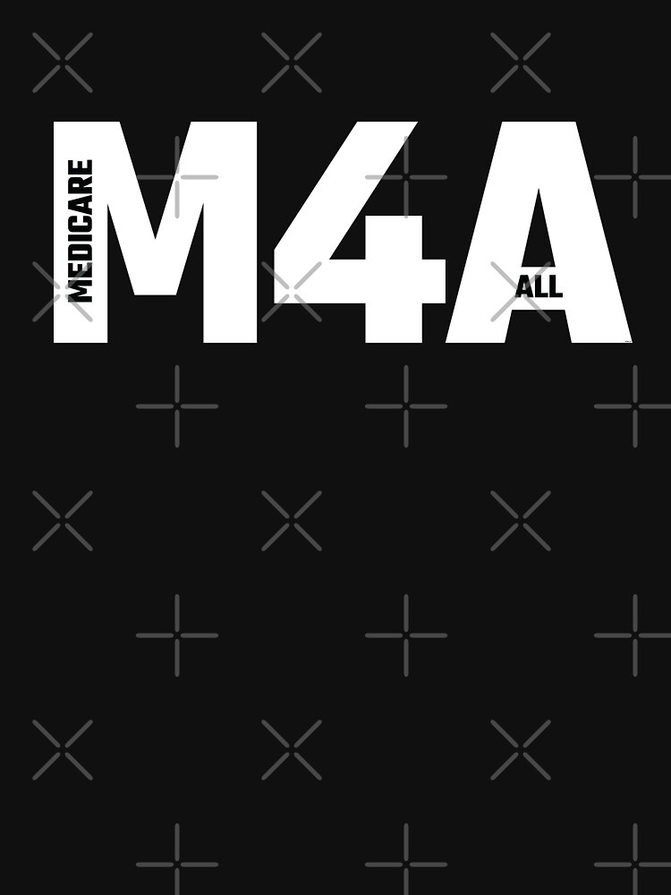 Thumbnail 7 of 7, Essential T-Shirt, M4A (Medicare for All) White Acronym with Black Text designed and sold by willpate.
