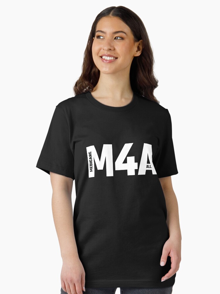 Thumbnail 2 of 7, Essential T-Shirt, M4A (Medicare for All) White Acronym with Black Text designed and sold by willpate.