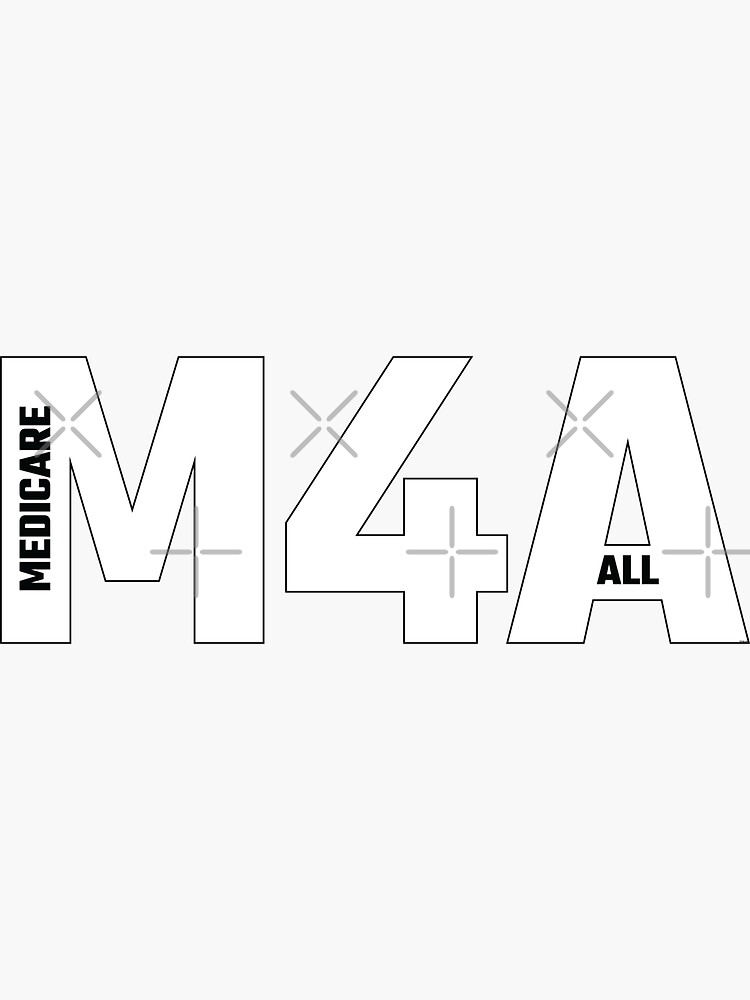 Copy of M4A (Medicare for All) White Acronym with Black Text and Outline by willpate