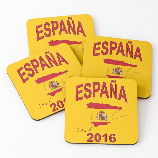 Item preview, ESPAÑA 2016 - Spain Country Map Outline with Spanish Flag as Background - Red on Yellow  designed and sold by ramiro.