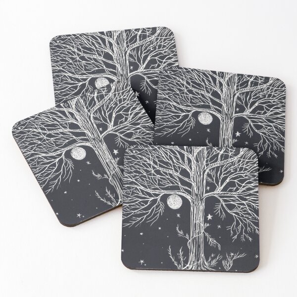 Item preview, "Sacred Tree" Tree Of Life, Moon, Stars and Roots Scratchboard   designed and sold by Michelebuttons.