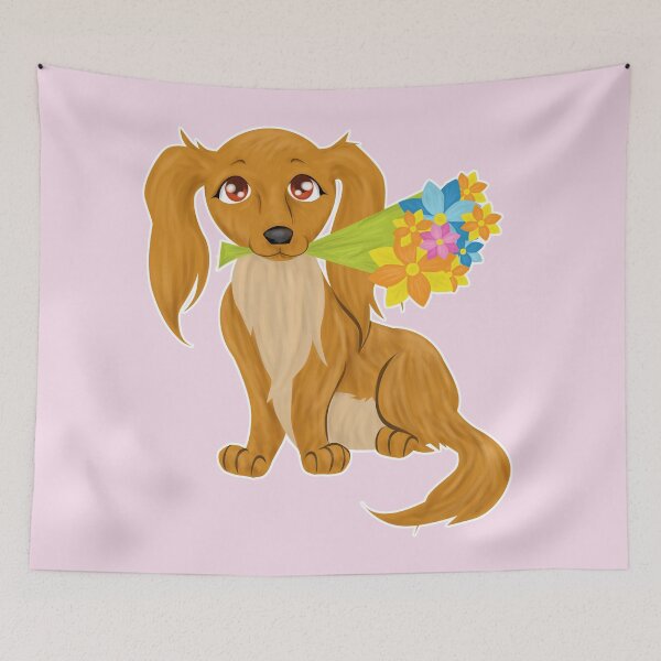 Item preview, Puppy with Flower Bouquet   designed and sold by TheKohakuDragon.