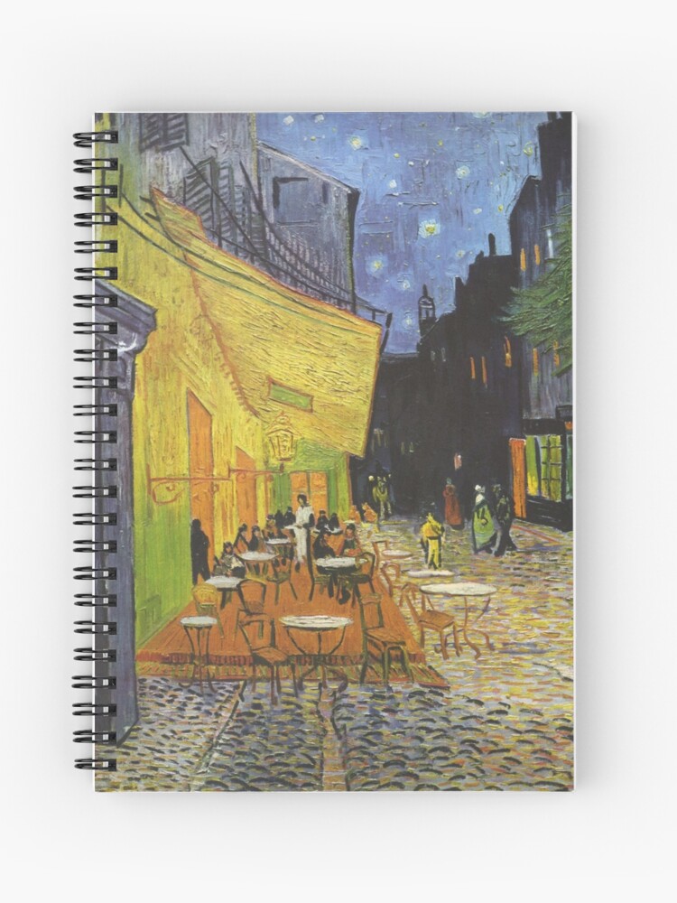 Cuaderno De Espiral Terraza De Cafe En La Noche Vincent Van Gogh De Iconicpaintings Redbubble