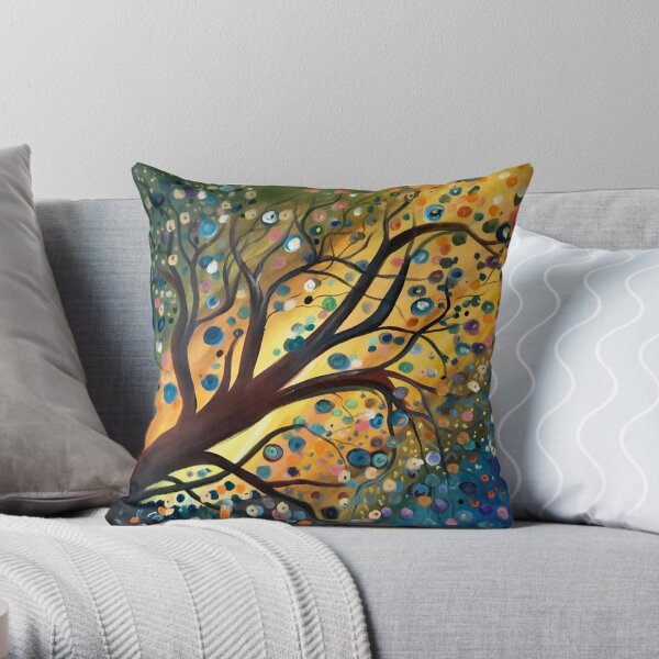 Tree Bubbles Throw Pillow