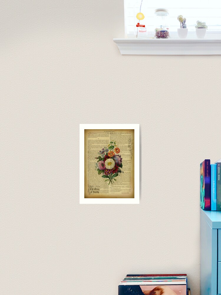 Botanical print, on old book page - garden flowers Tapestry for Sale by  Art Dream Studio