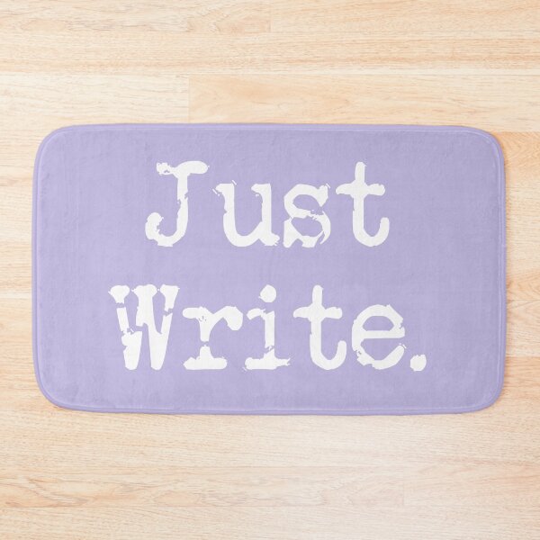 Item preview, Just Write. Vertical White Type in Lavender designed and sold by TeaRoseWriter.