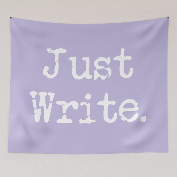 Item preview, Just Write. Vertical White Type in Lavender designed and sold by TeaRoseWriter.