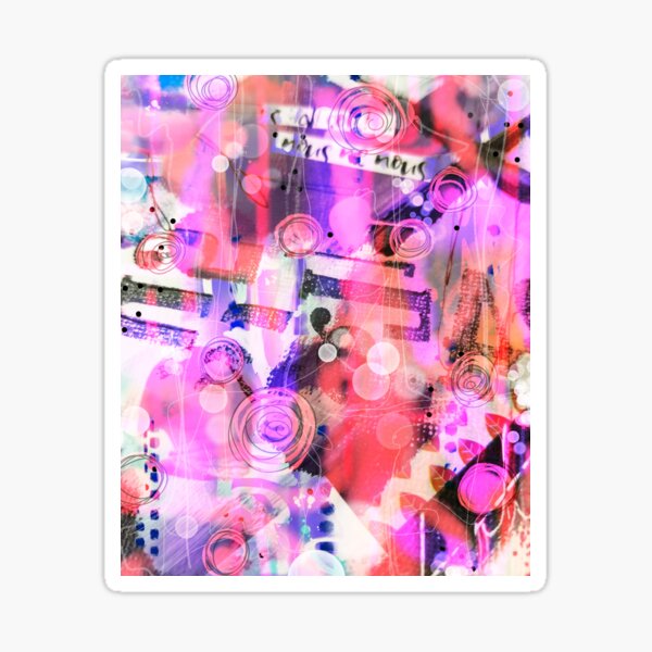 Mixed media original abstract art combined with digital design Sticker
