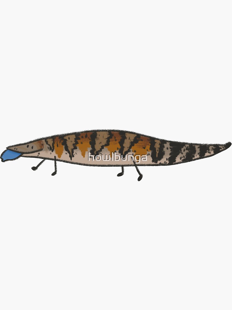Thumbnail 3 of 3, Sticker, blue tongue skink designed and sold by howlbunga.