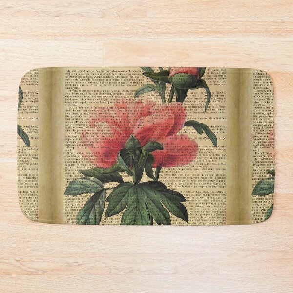 Item preview, Botanical print, on old book page - peony designed and sold by Art by Lilia.