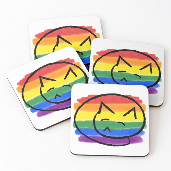 Item preview, Rainbow Pride Pictoglyph Spiral Sleeping Cat designed and sold by Argent Whiskers.