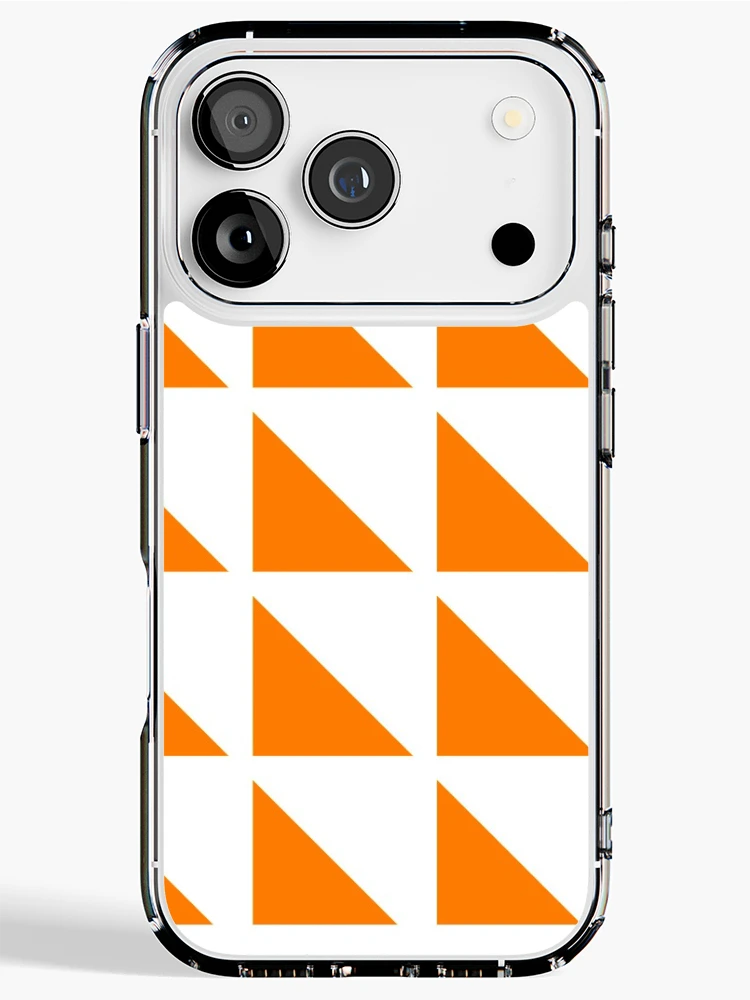 Thumbnail 1 of 5, iPhone Case, Orange Geometric Triangle Pattern designed and sold by BeLightDesigns.