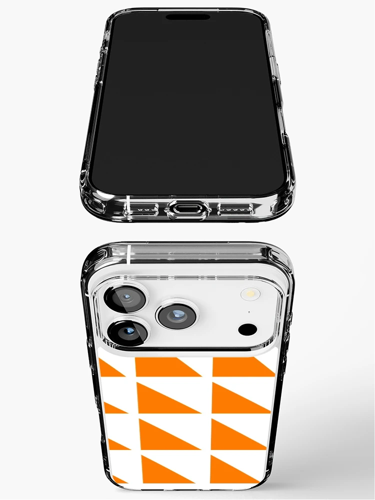 Thumbnail 3 of 5, iPhone Case, Orange Geometric Triangle Pattern designed and sold by BeLightDesigns.