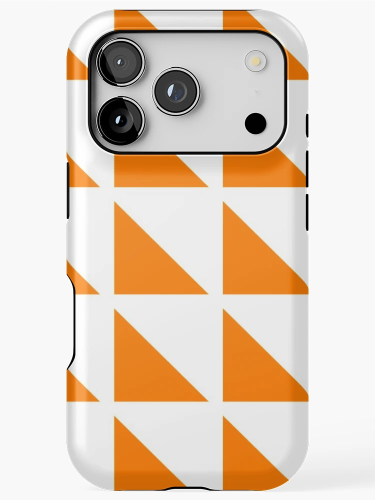 Thumbnail 1 of 4, iPhone Case, Orange Geometric Triangle Pattern designed and sold by BeLightDesigns.