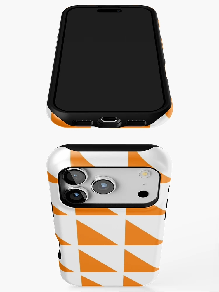 Thumbnail 3 of 4, iPhone Case, Orange Geometric Triangle Pattern designed and sold by BeLightDesigns.