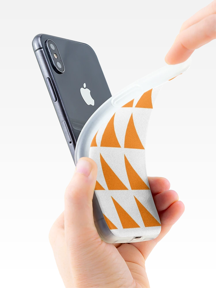 Thumbnail 4 of 5, iPhone Case, Orange Geometric Triangle Pattern designed and sold by BeLightDesigns.