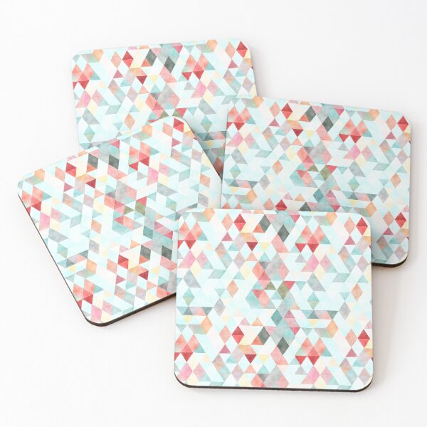 Item preview, Pastel Watercolor Painted Geometric Triangle Pattern designed and sold by BeLightDesigns.