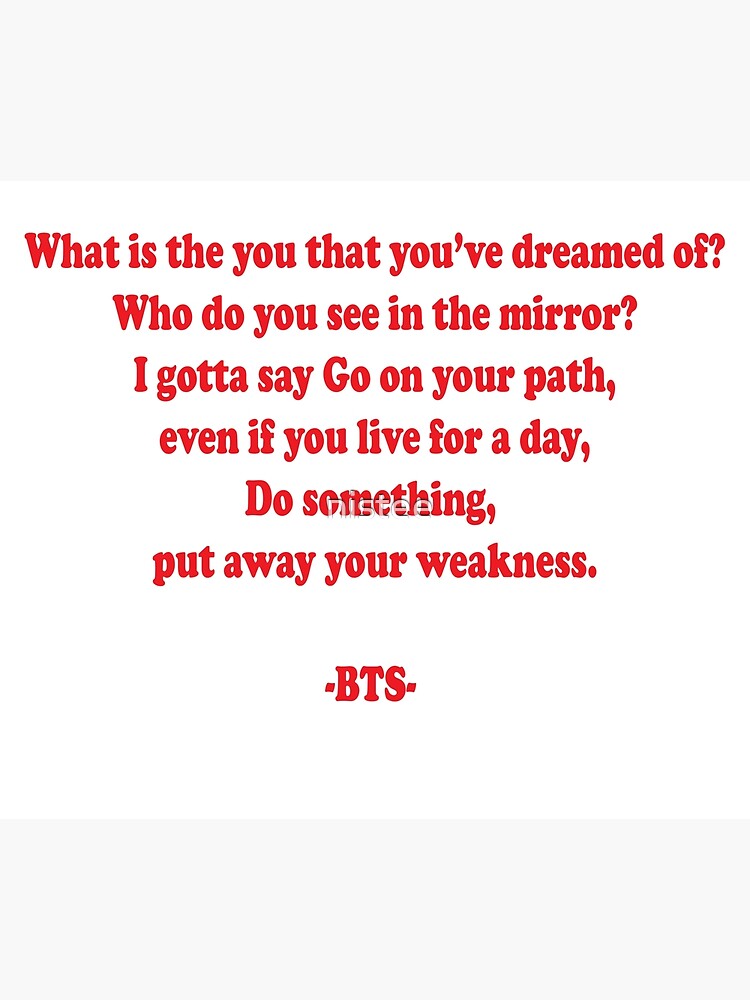 Bts No More Dream Lyrics Greeting Card By Nistee Redbubble