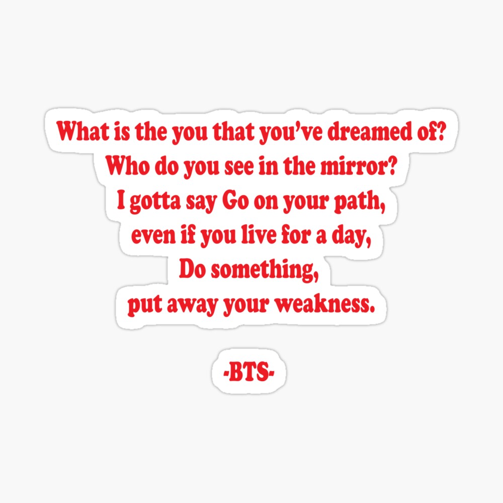 Bts No More Dream Lyrics Poster By Nistee Redbubble