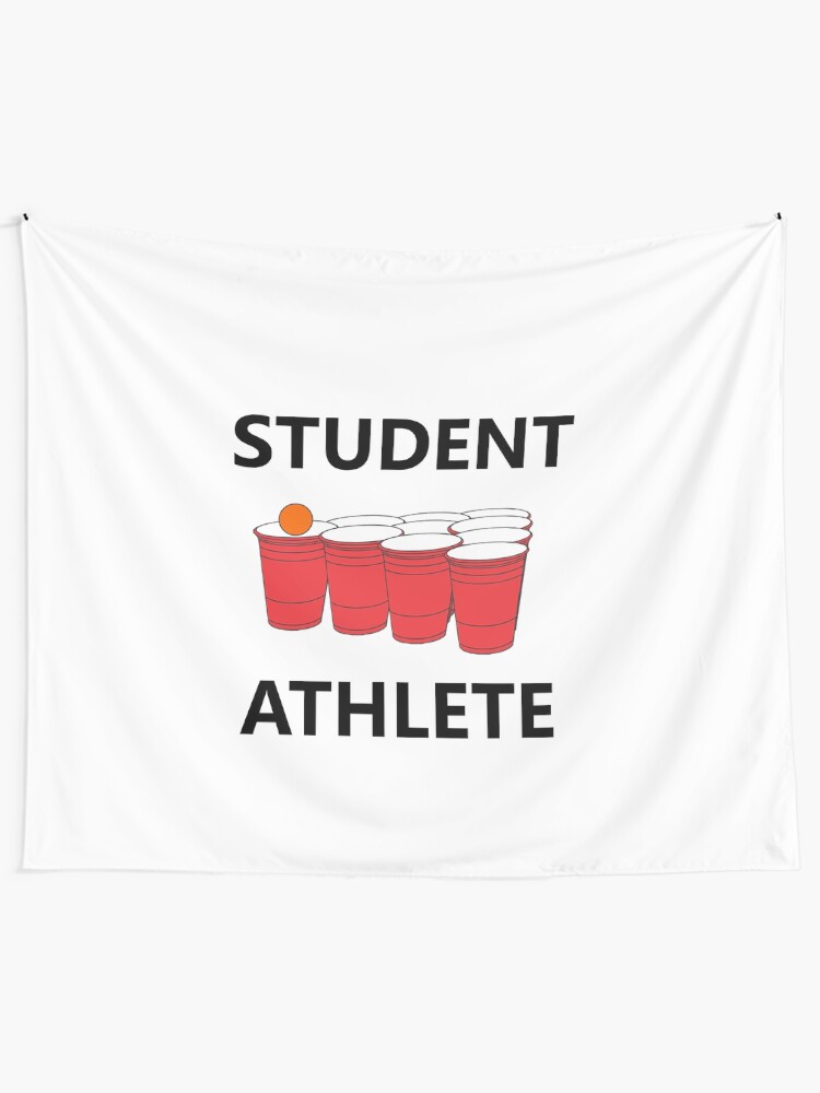 Alternate view of Funny Student Athlete Beer Pong Shirt Drinking Drunk Drink Alcohol Welcome Claw Shit Show College Student School University Party Frat Gift Tapestry