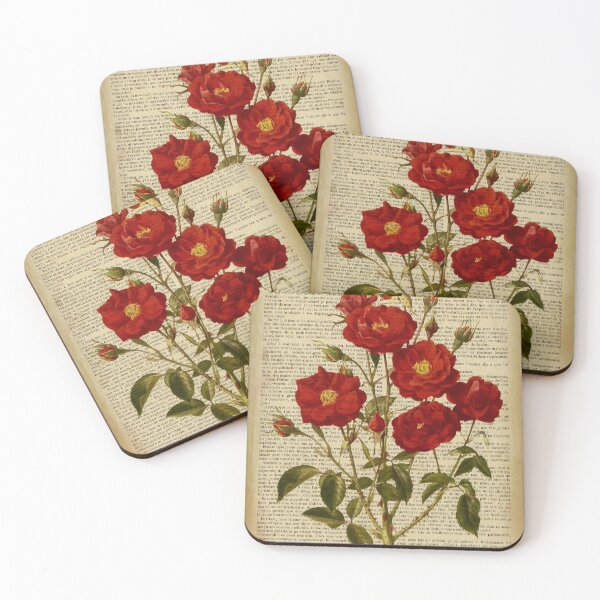 Item preview, Botanical print, on old book page - Roses designed and sold by Art by Lilia.