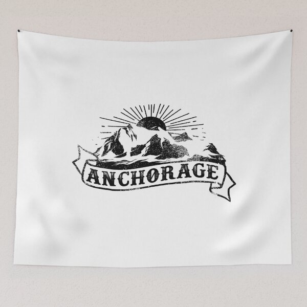 Aperçu de l'œuvre Tattoo Vintage des montagnes d'Anchorage en Alaska créée et vendue par YuliyaR.