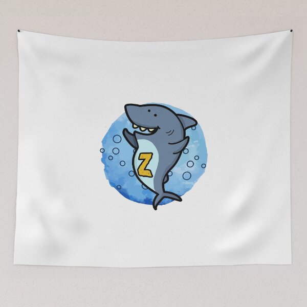 Item preview, Alphabet Letter Z Happy Shark designed and sold by kidsmonogram.