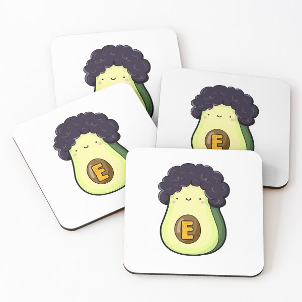 Artikelvorschau, Alphabet-Buchstabe E süße Avocado mit Afro entworfen und verkauft von kidsmonogram.