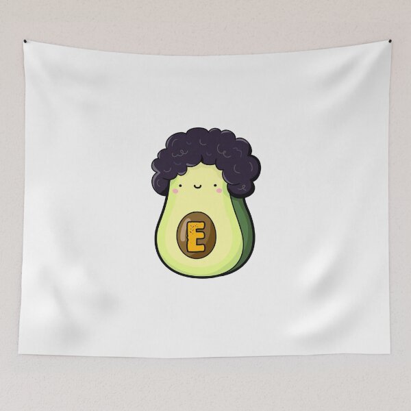 Artikelvorschau, Alphabet-Buchstabe E süße Avocado mit Afro entworfen und verkauft von kidsmonogram.