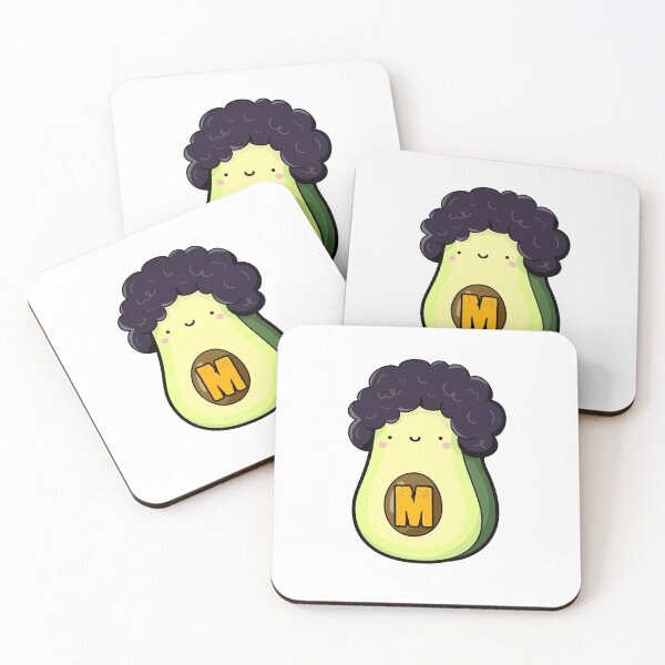 Item preview, Alphabet Letter M Cute Avocado with Afro designed and sold by kidsmonogram.