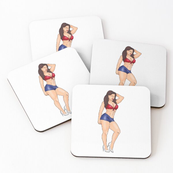 Item preview, brown-haired pin-up girl designed and sold by PinUpsandPulp.