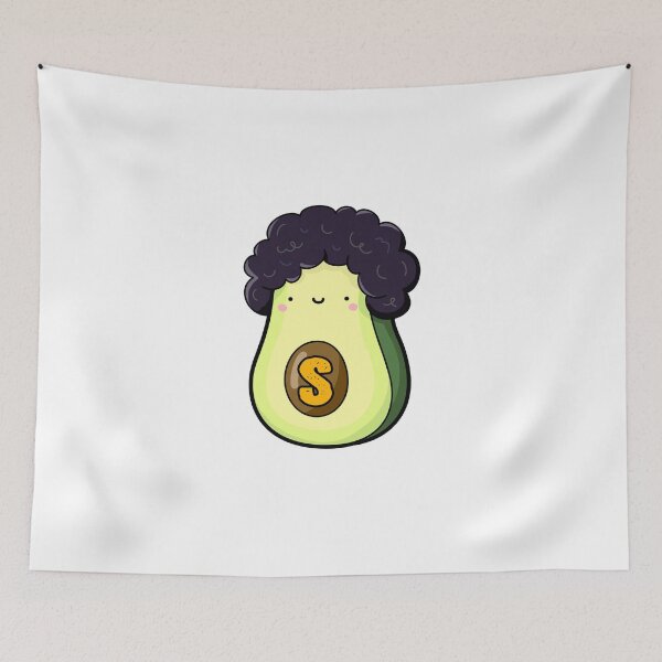 Item preview, Alphabet Letter S Cute Avocado with Afro designed and sold by kidsmonogram.